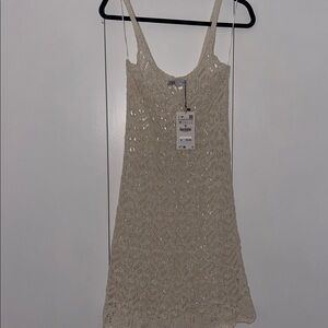NWT Zara Ivory Crochet Knit dress